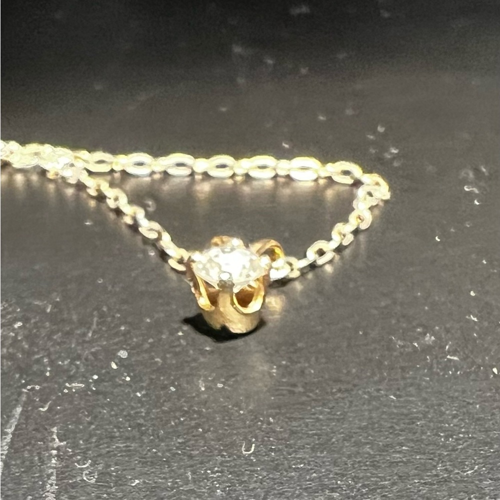 Elegant Vintage Gold Natural Diamond Pendant 0.25-0.3 Ct - Picture 14 of 15
